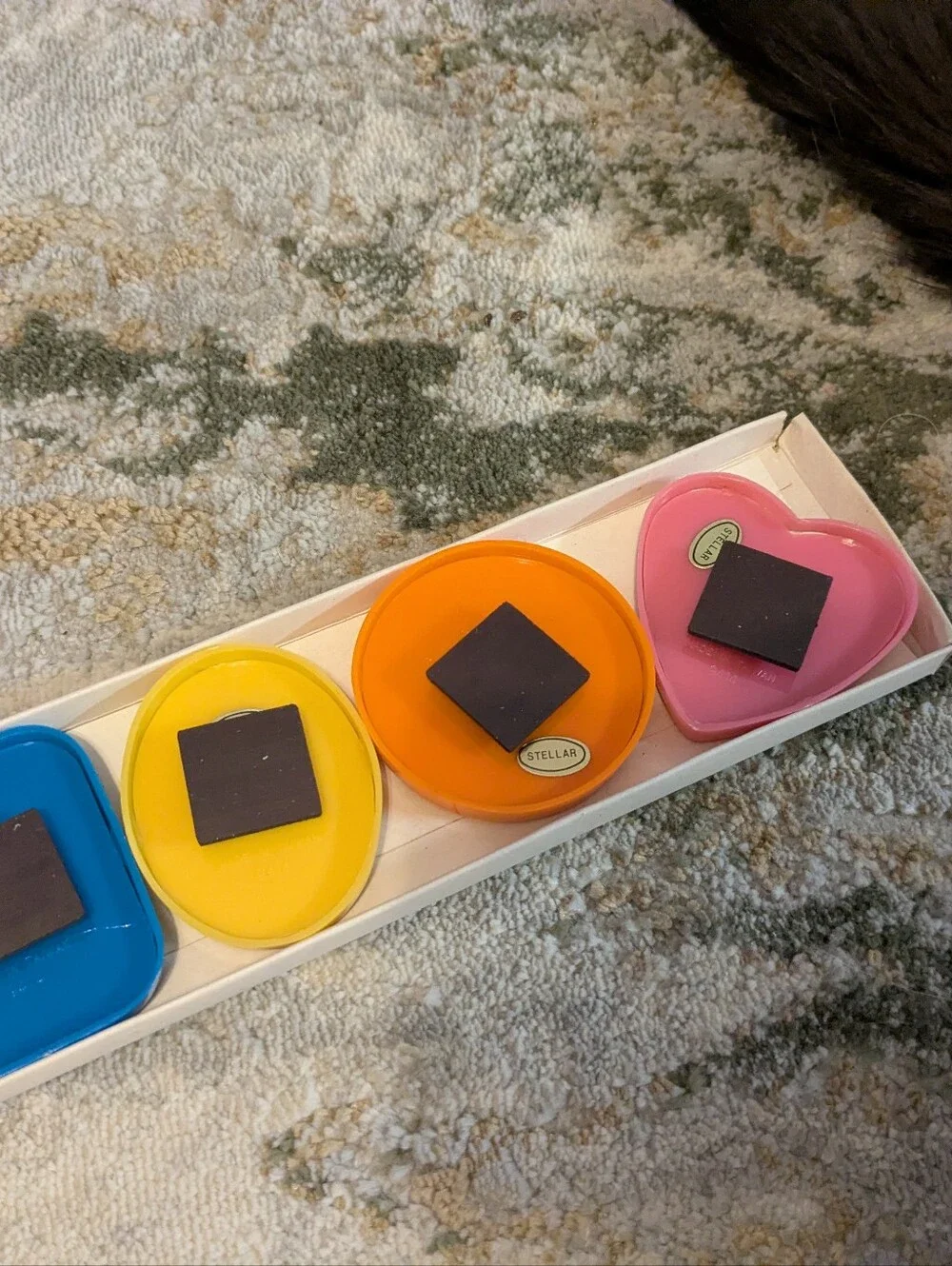 Vintage 80's Magnetic Photo Frames Set of 4 - Multicolor